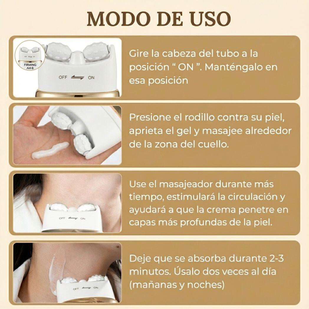 MASAJEADOR/Antiarrugas Rodillo 3D Integrado - Específico para cuello y rostro \ TVLV